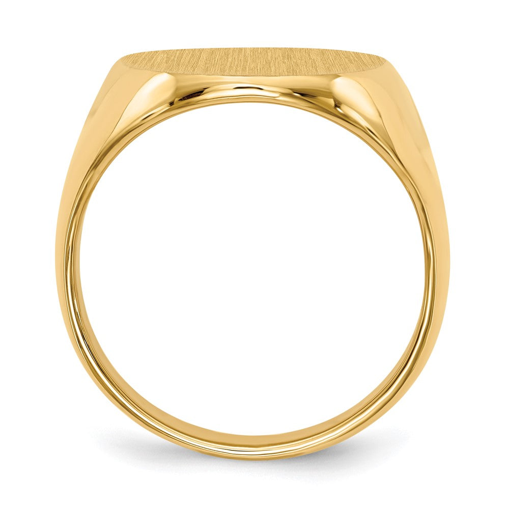 14k 16.0 x21.5mm Closed Back Men's Signet Ring