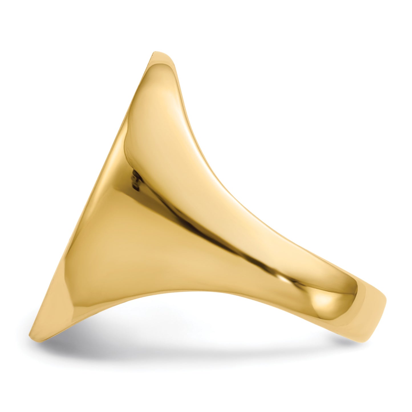 14k 16.0 x21.5mm Oval Closed Back Mens Signet Ring