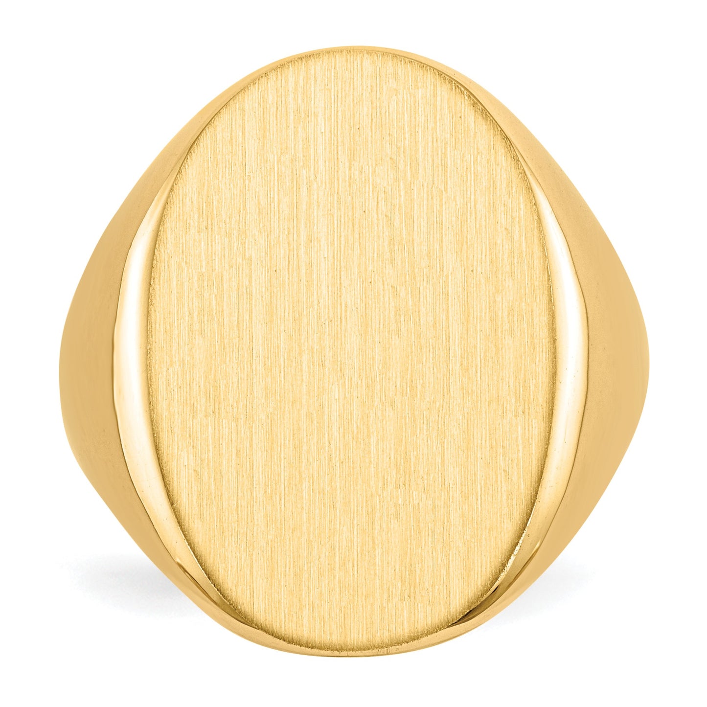 14k 16.0 x21.5mm Oval Closed Back Mens Signet Ring