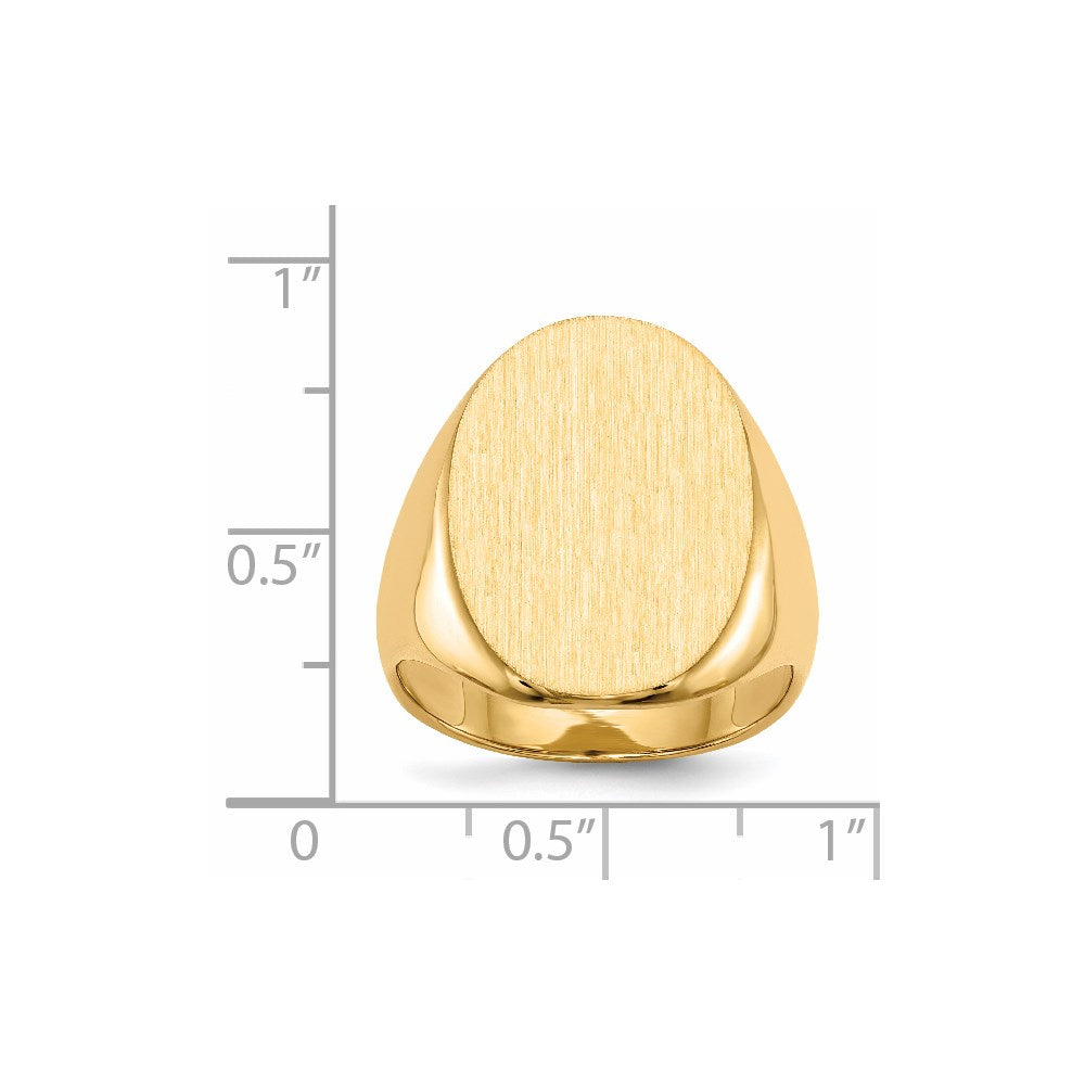 14k 16.0 x21.5mm Closed Back Men's Signet Ring