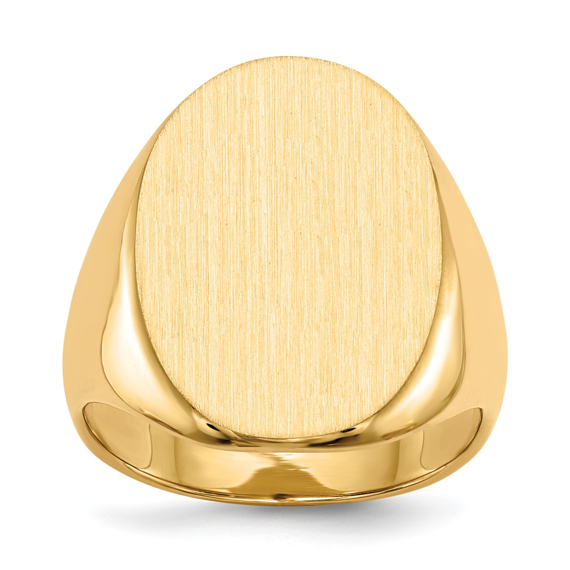 14k 16.0 x21.5mm Oval Closed Back Mens Signet Ring
