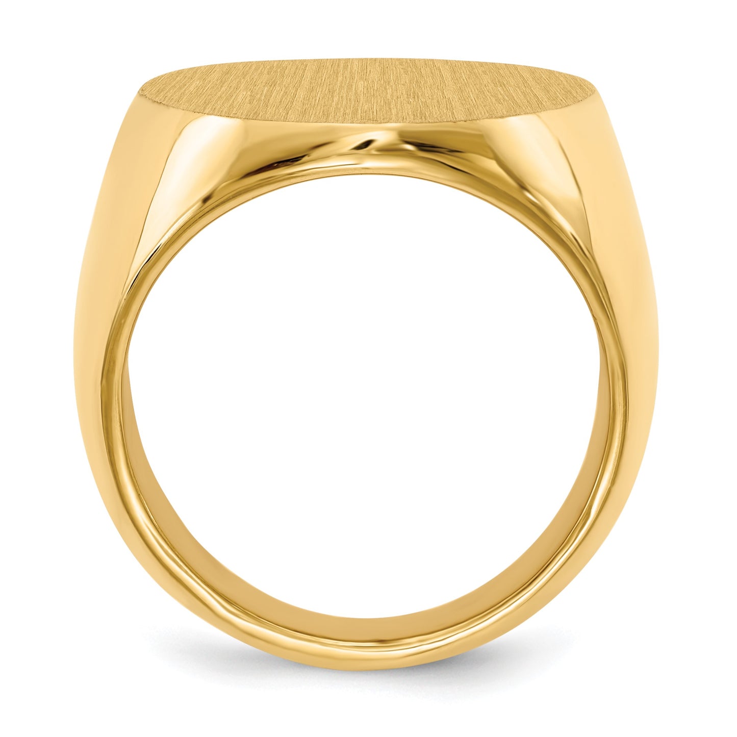 14k 19.0x26.5mm Oval Closed Back Mens Signet Ring