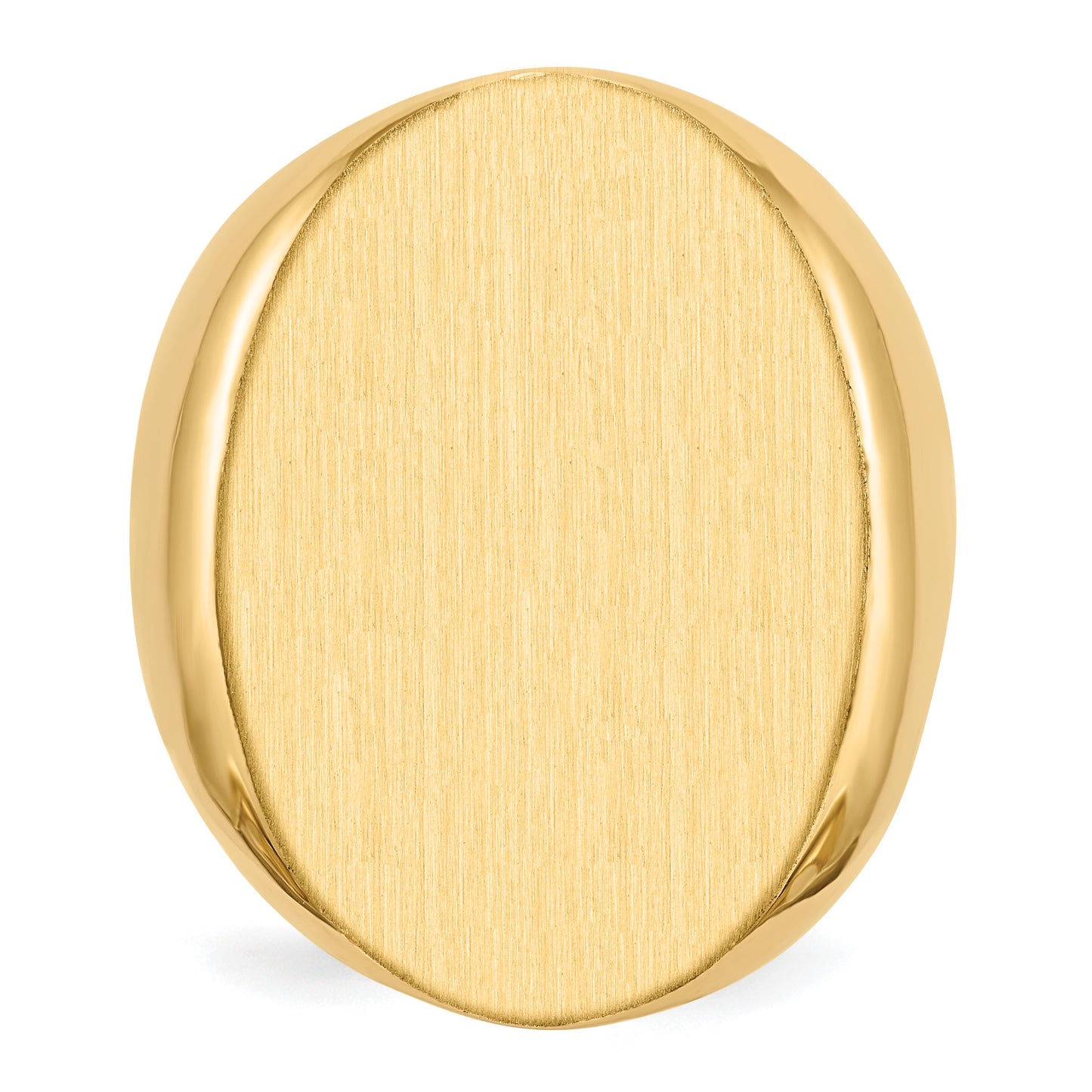 14k 19.0x26.5mm Oval Closed Back Mens Signet Ring
