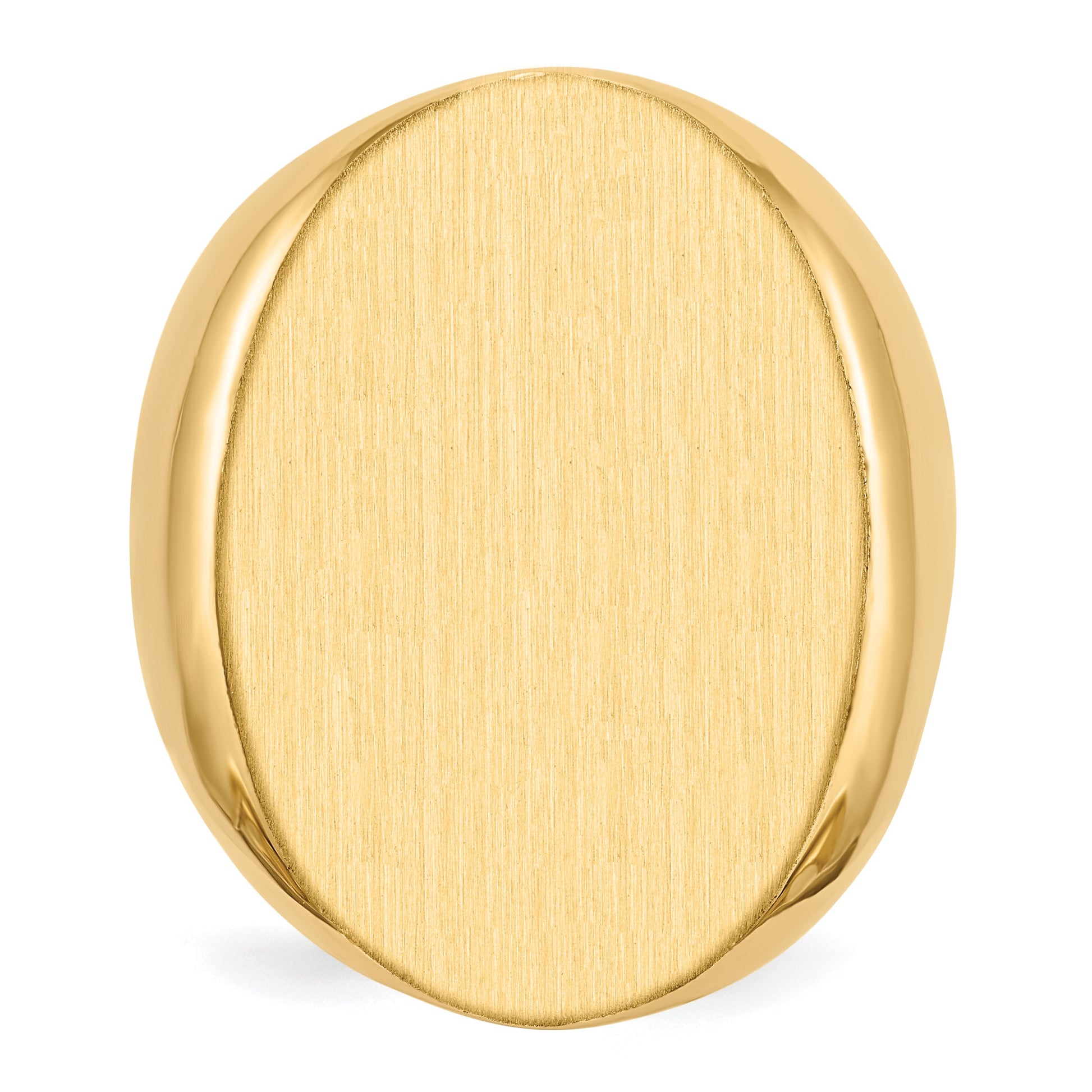 14k 19.0x26.5mm Oval Closed Back Mens Signet Ring