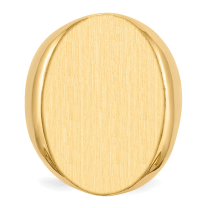 14k 19.0x26.5mm Oval Closed Back Mens Signet Ring