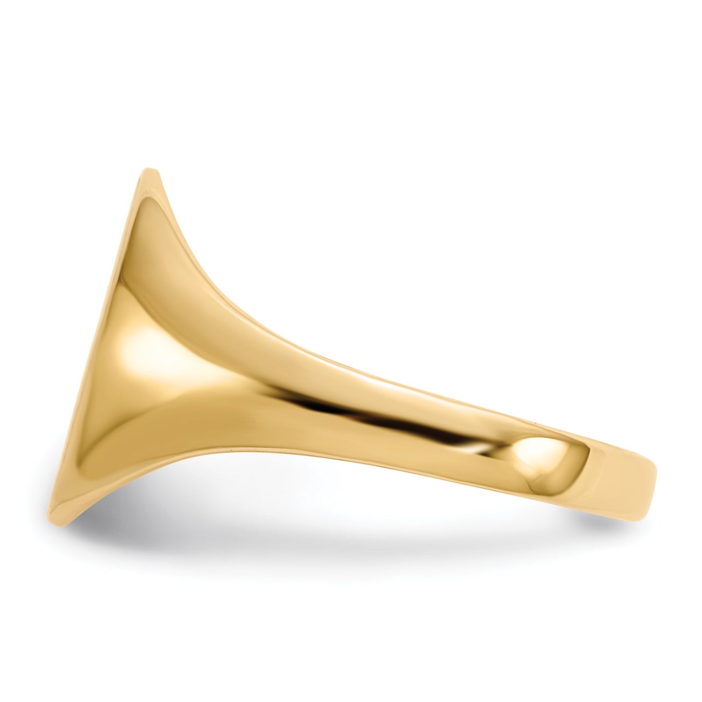 14k 9.5x11.0mm Oval Open Back Signet Ring