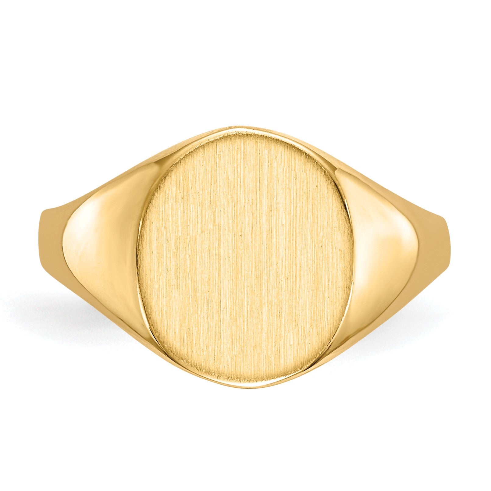 14k 9.5x11.0mm Oval Open Back Signet Ring