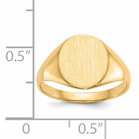 14k 9.5x11.0mm Oval Open Back Signet Ring
