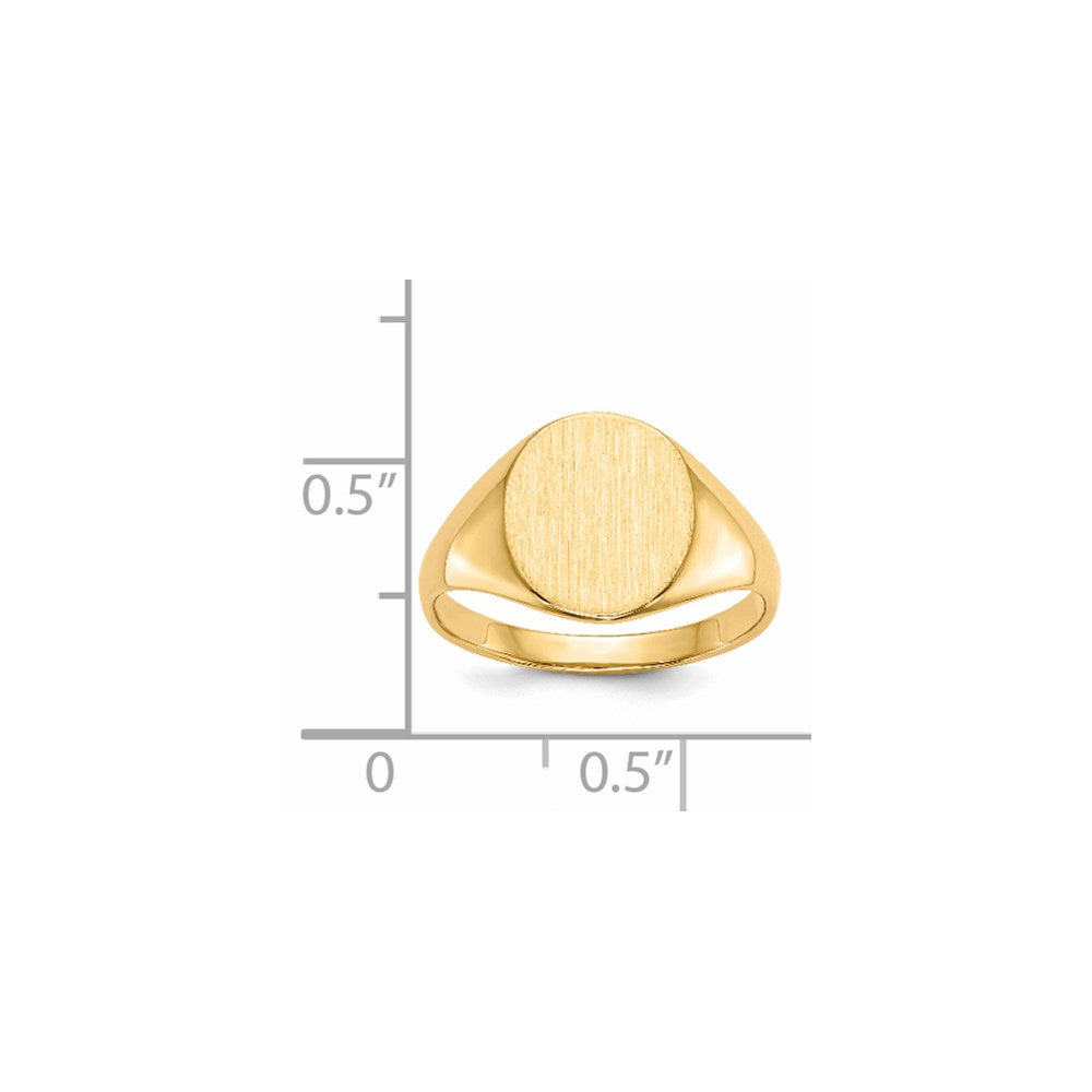 14k 11.0x9.5mm Open Back Signet Ring