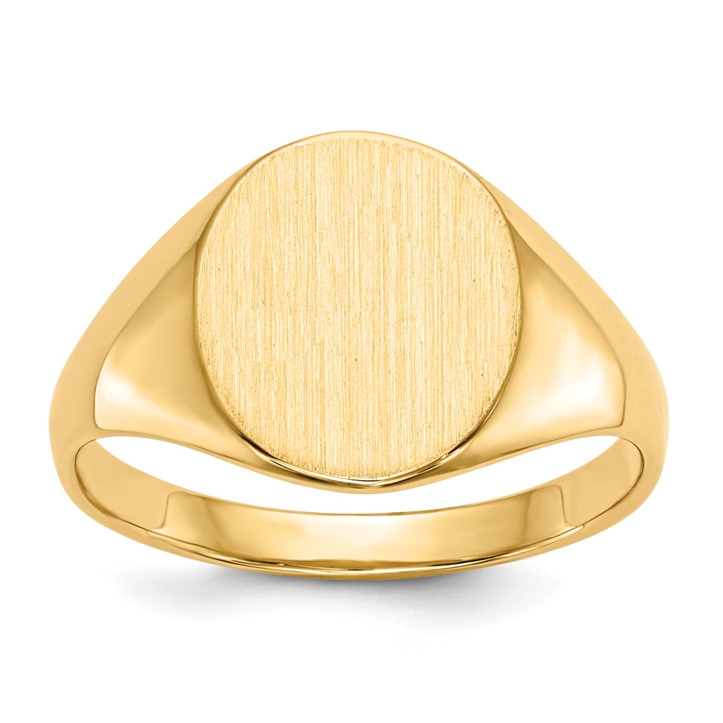 14k 9.5x11.0mm Oval Open Back Signet Ring