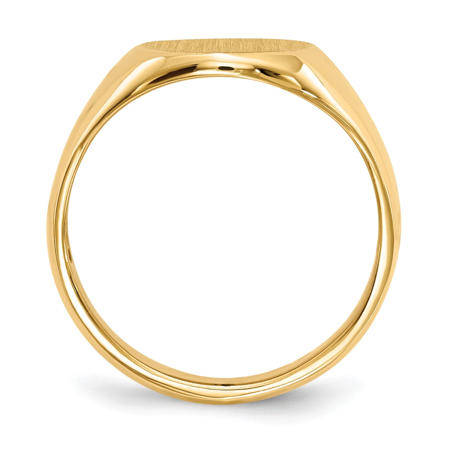 14k 11.5x13.5mm Oval Open Back Signet Ring