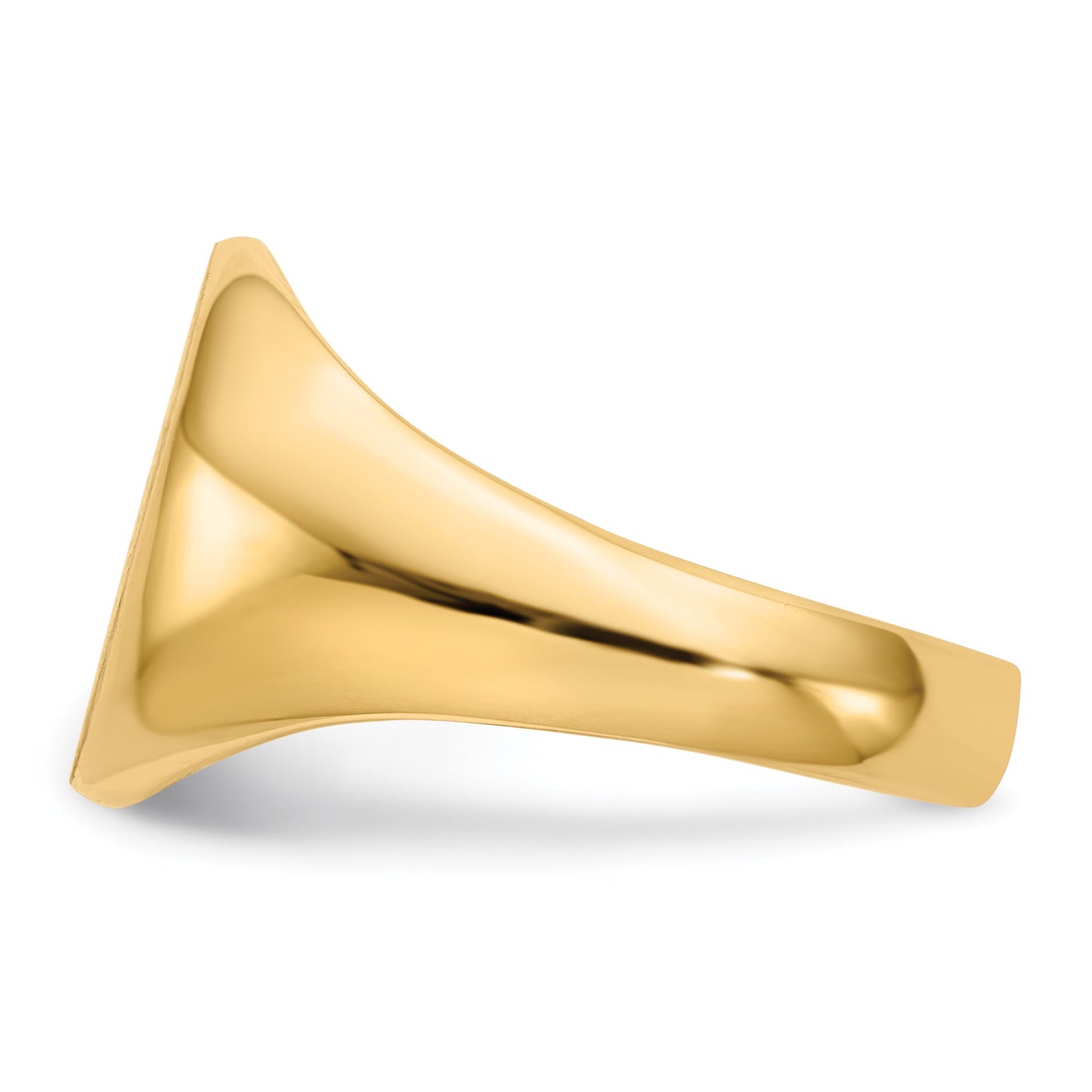 14k 11.5x13.5mm Oval Open Back Signet Ring