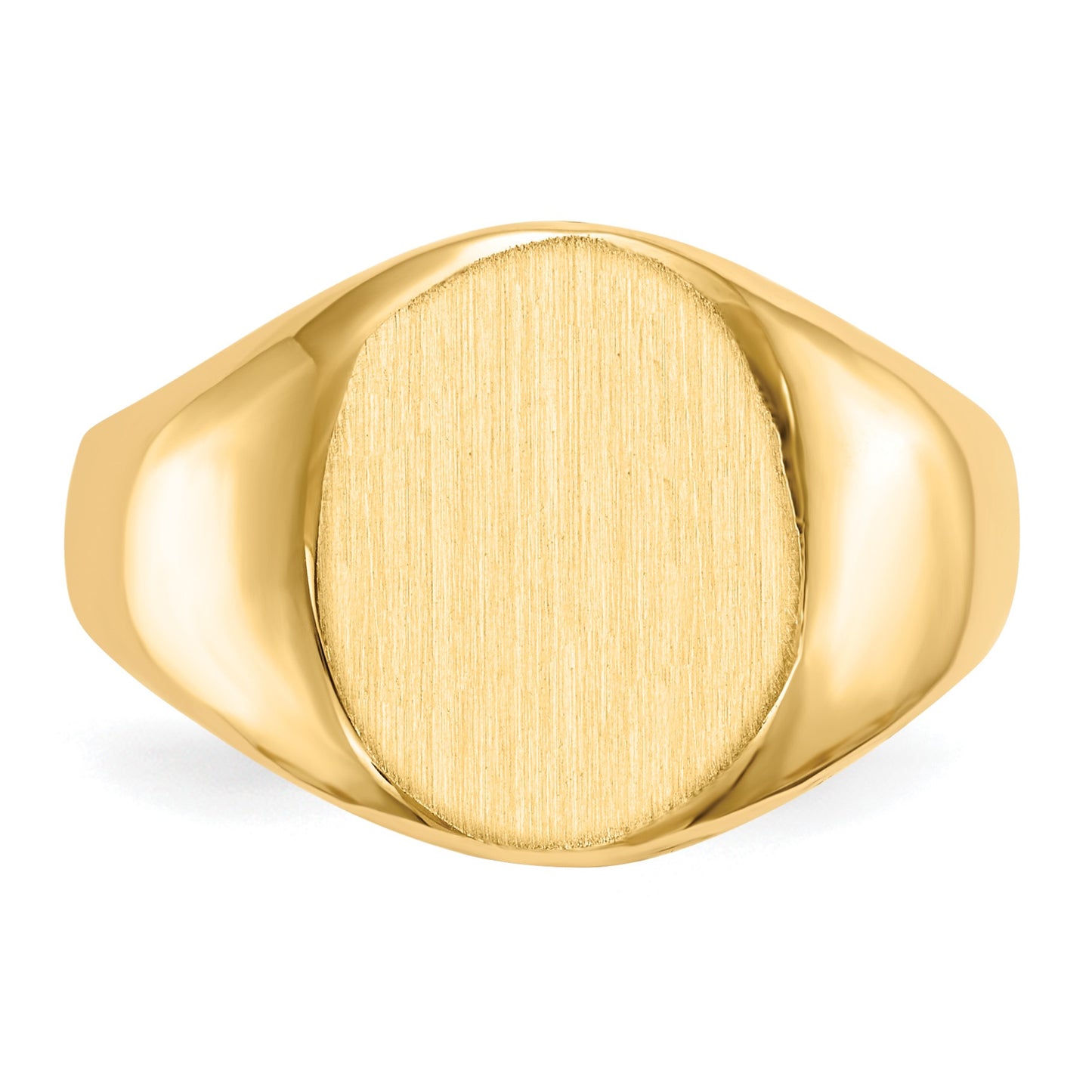14k 11.5x13.5mm Oval Open Back Signet Ring