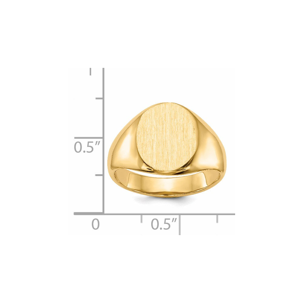 14k 13.5x11.5mm Open Back Signet Ring