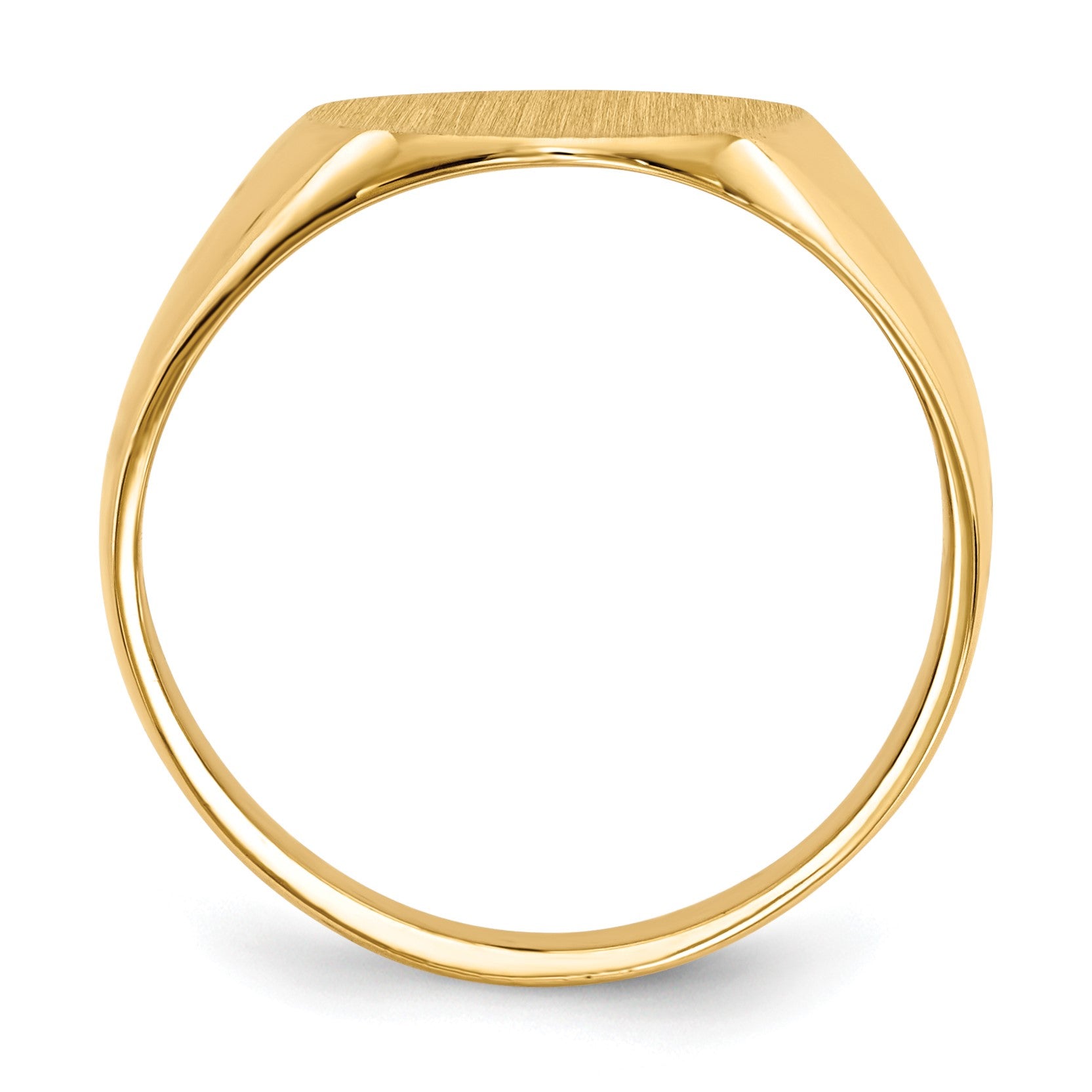 14k 11.5x13.0mm Oval Open Back Mens Signet Ring
