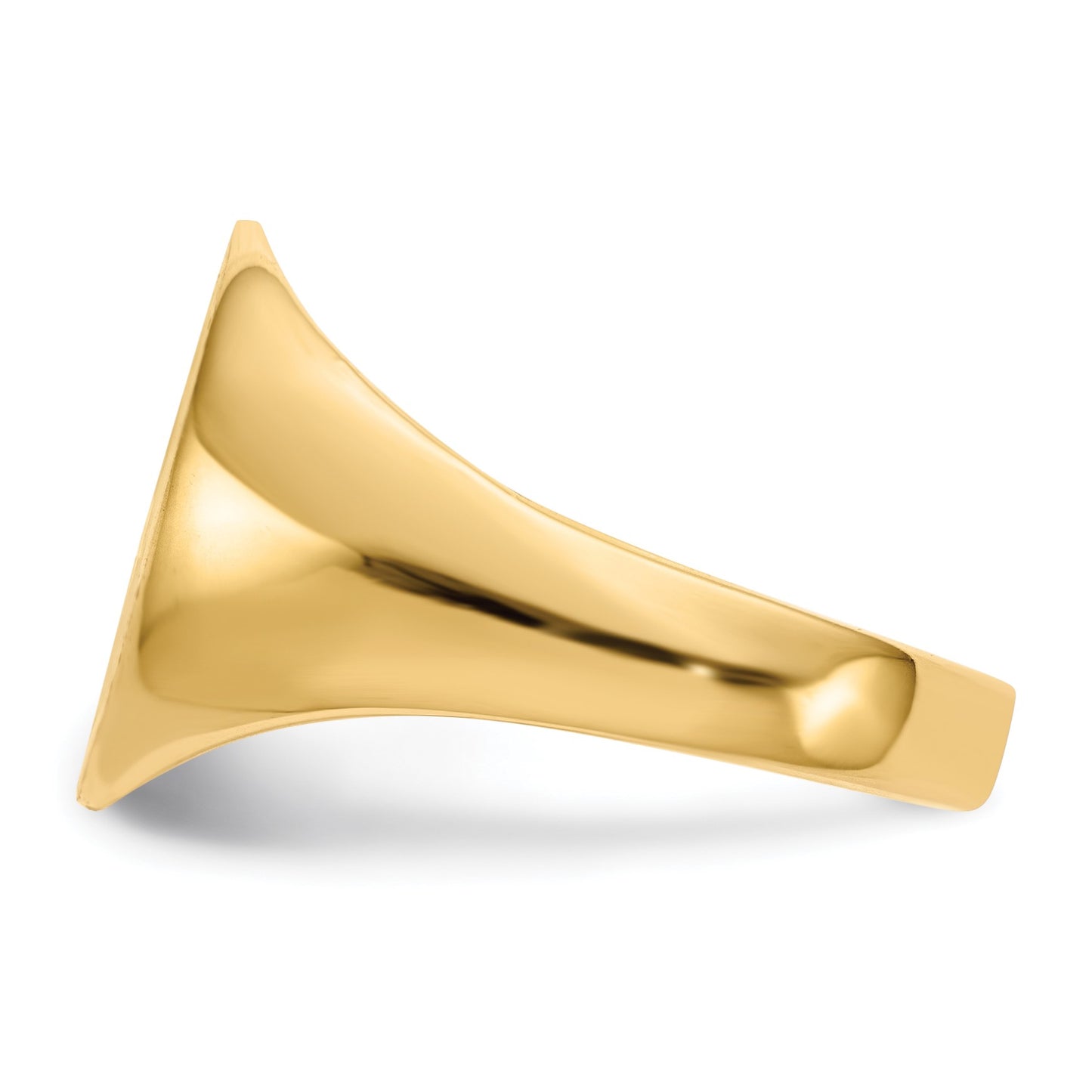 14k 11.5x13.0mm Oval Open Back Mens Signet Ring