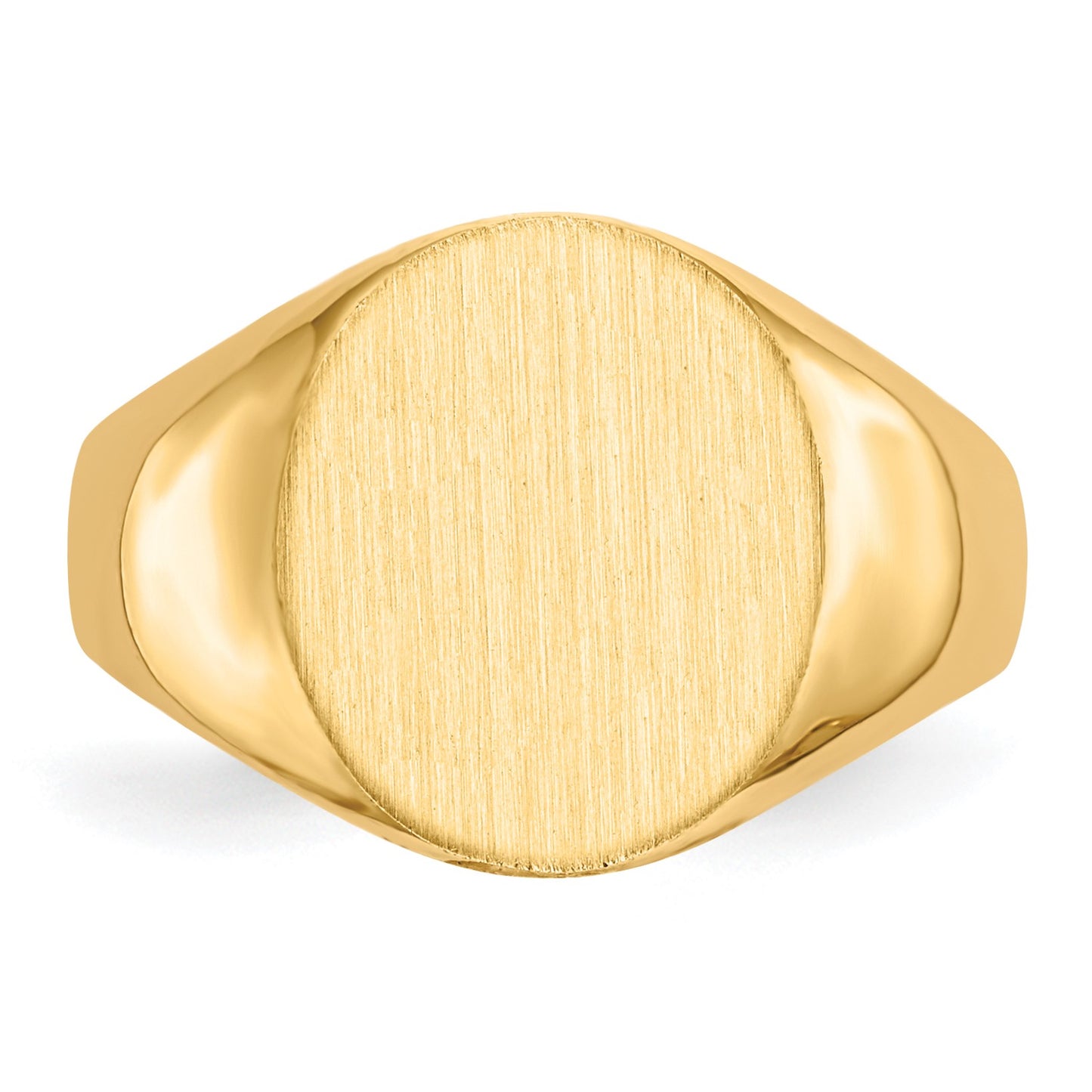 14k 11.5x13.0mm Oval Open Back Mens Signet Ring