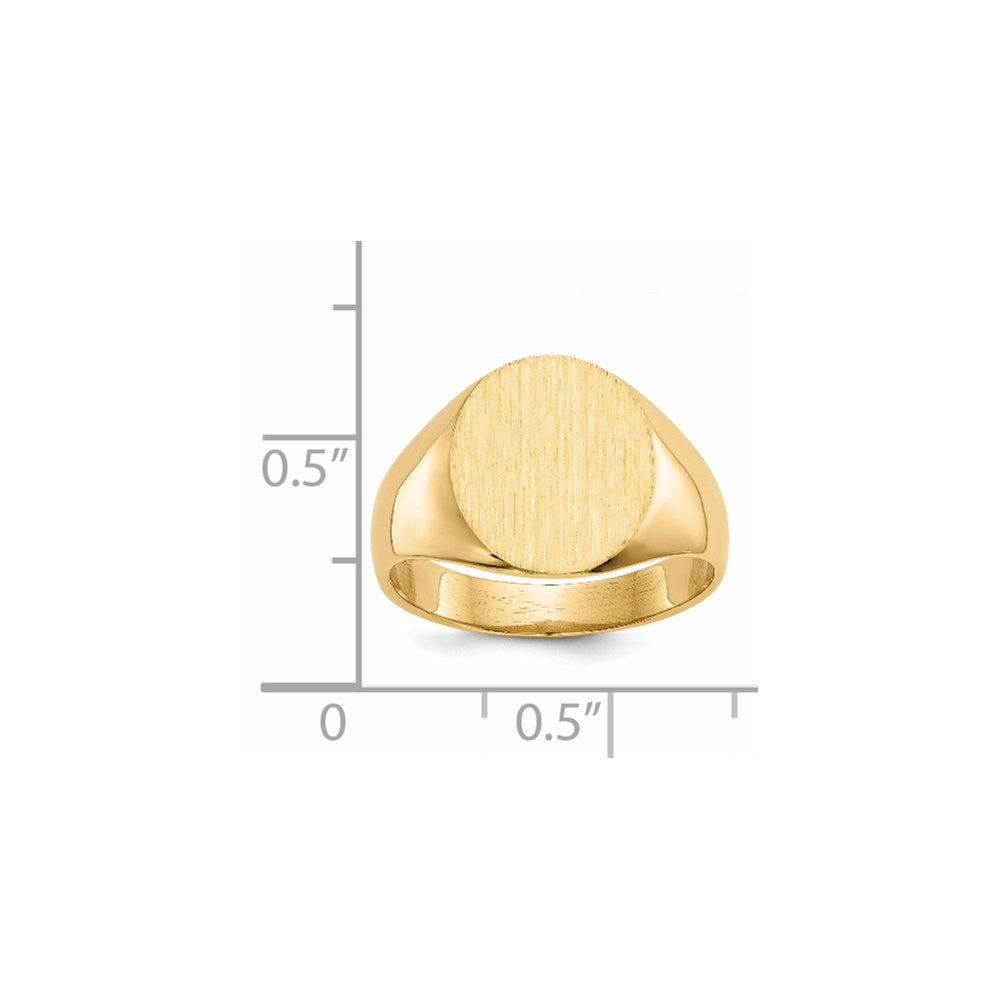 14k 13.0x11.5mm Open Back Mens Signet Ring