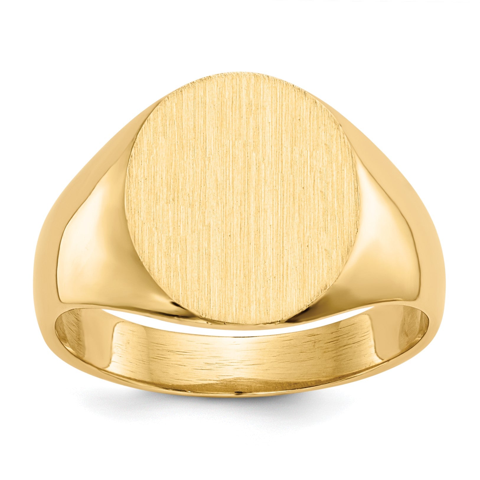 14k 11.5x13.0mm Oval Open Back Mens Signet Ring