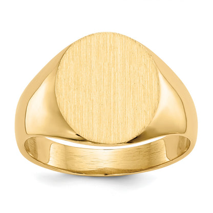 14k 11.5x13.0mm Oval Open Back Mens Signet Ring