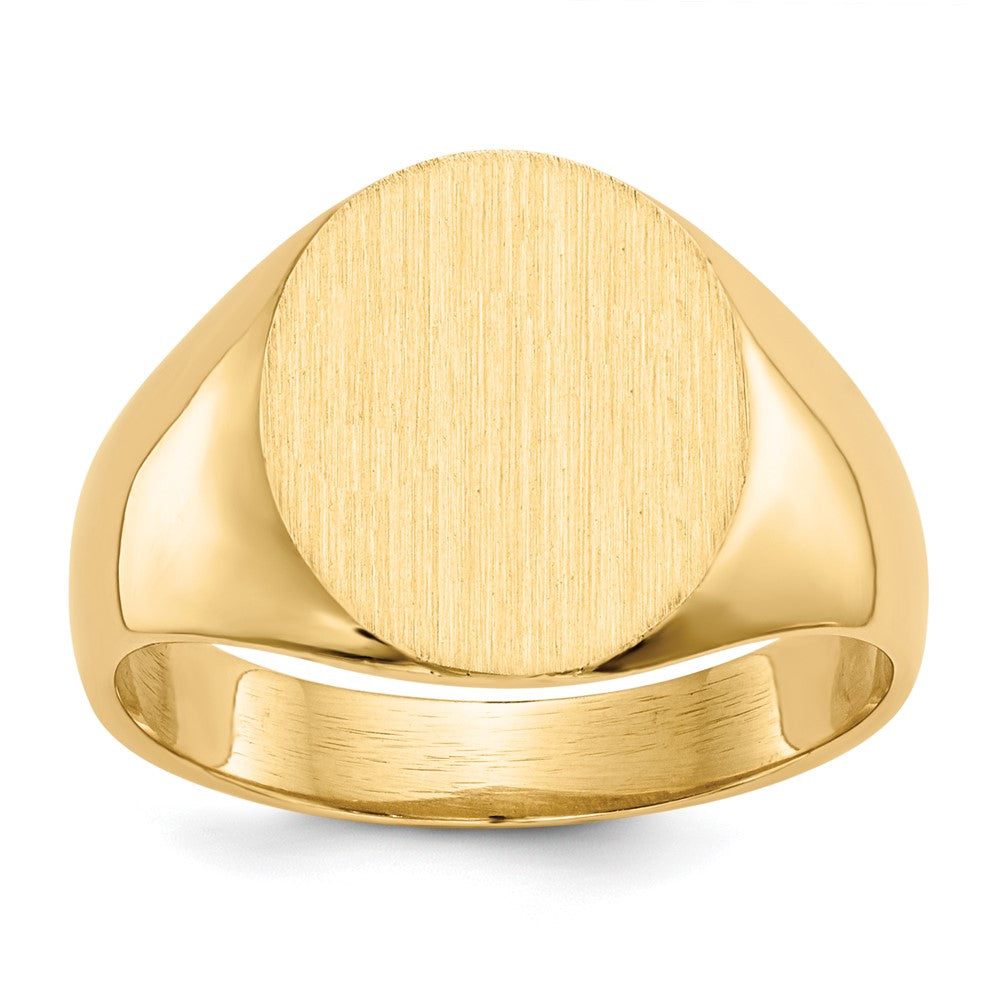 14k 13.0x11.5mm Open Back Mens Signet Ring