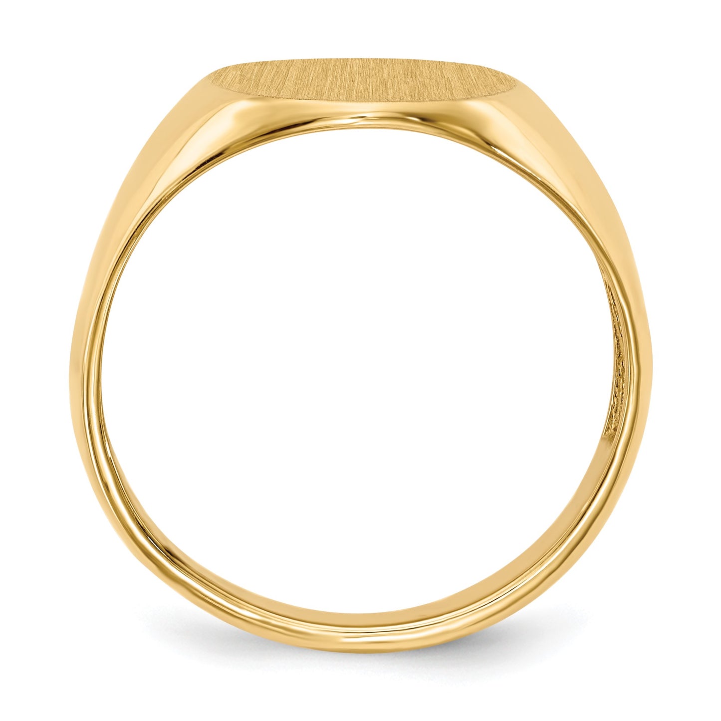 14k 12.5x16.0mm Oval Open Back Mens Signet Ring
