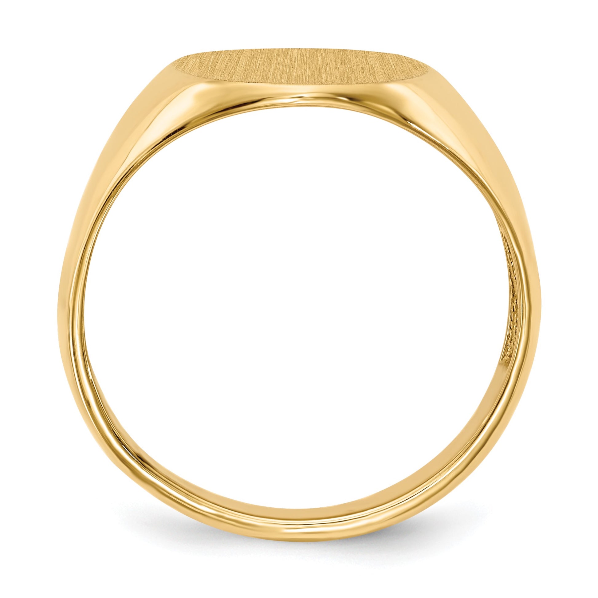 14k 12.5x16.0mm Oval Open Back Mens Signet Ring