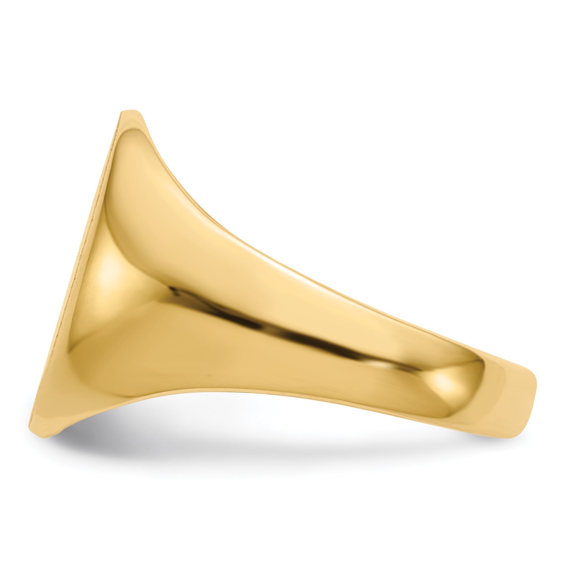 14k 12.5x16.0mm Oval Open Back Mens Signet Ring
