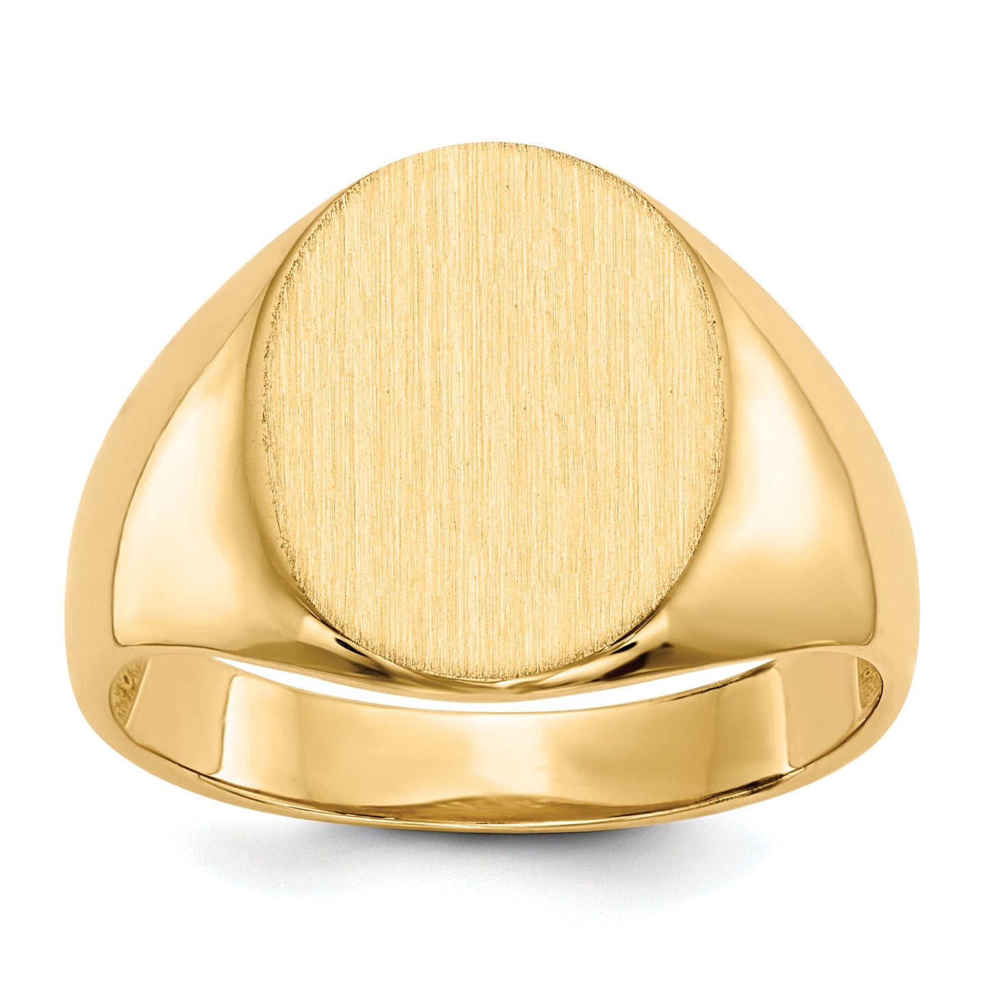 14k 12.5x16.0mm Oval Open Back Mens Signet Ring