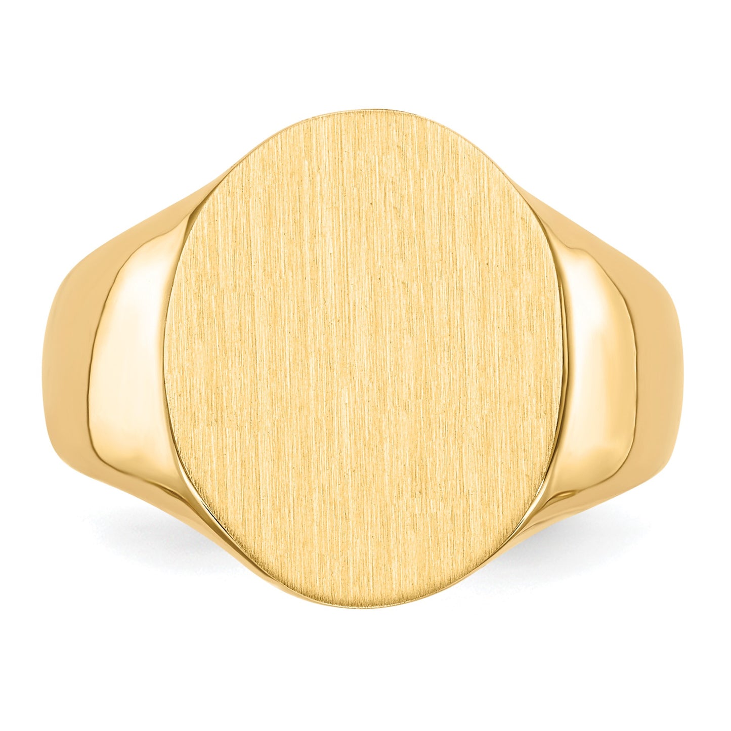 14k 14.0x18.0mm Oval Open Back Mens Signet Ring