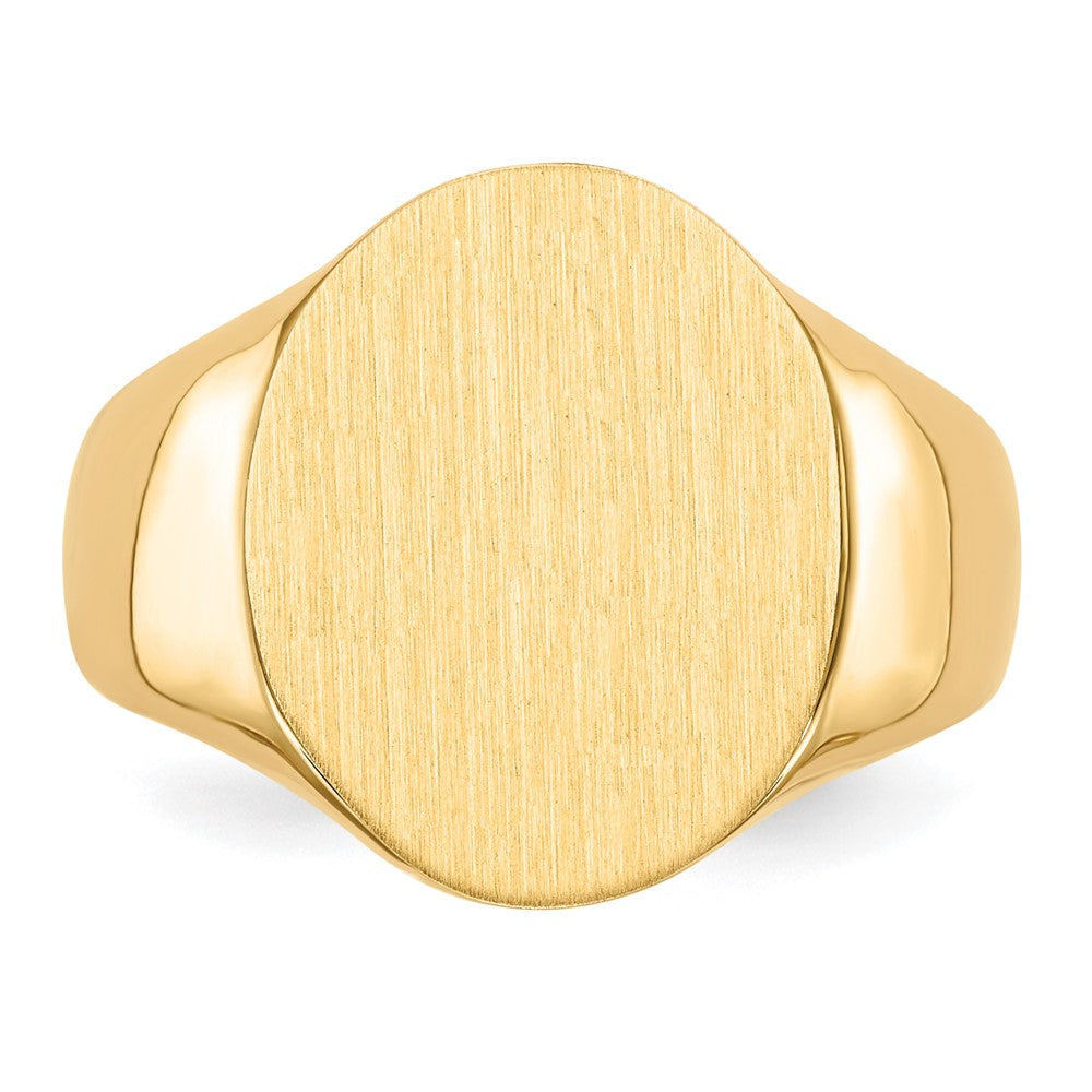 14k 14.0x18.0mm Open Back Mens Signet Ring