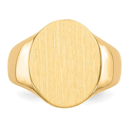 14k 14.0x18.0mm Open Back Mens Signet Ring