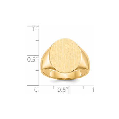 14k 14.0x18.0mm Open Back Mens Signet Ring