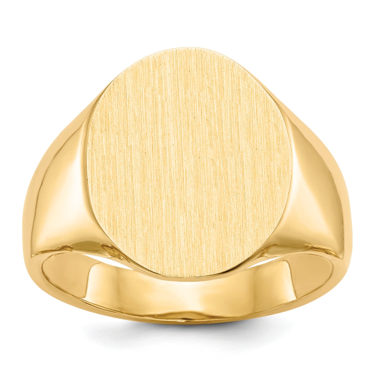 14k 14.0x18.0mm Oval Open Back Mens Signet Ring