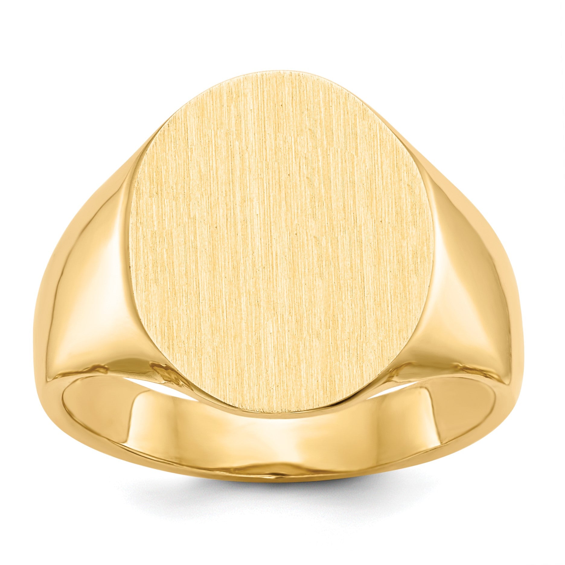 14k 14.0x18.0mm Oval Open Back Mens Signet Ring