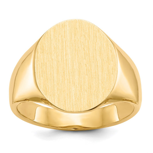 14k 14.0x18.0mm Open Back Mens Signet Ring