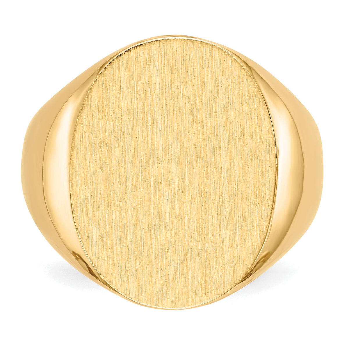 14k 16.0x20.5mm Oval Open Back Mens Signet Ring