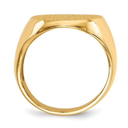 14k 16.5x20.0mm Oval Open Back Mens Signet Ring