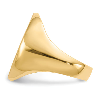 14k 16.5x20.0mm Oval Open Back Mens Signet Ring