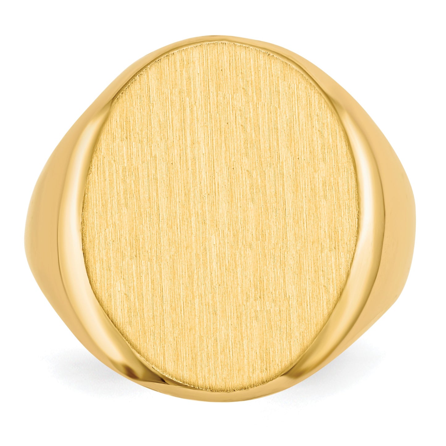 14k 16.5x20.0mm Oval Open Back Mens Signet Ring