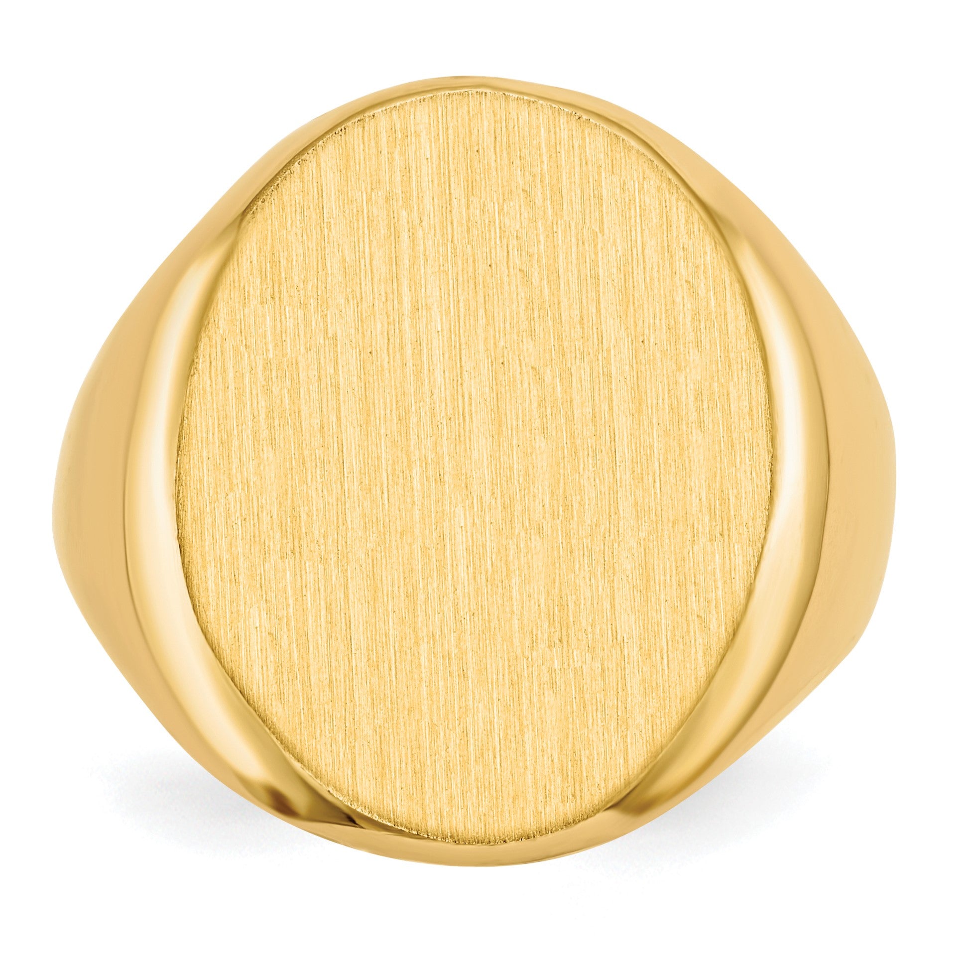 14k 16.5x20.0mm Oval Open Back Mens Signet Ring