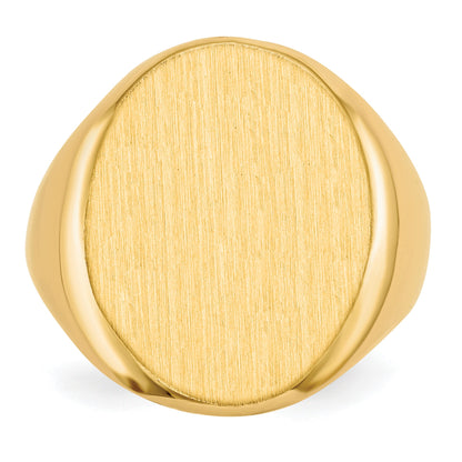 14k 16.5x20.0mm Oval Open Back Mens Signet Ring