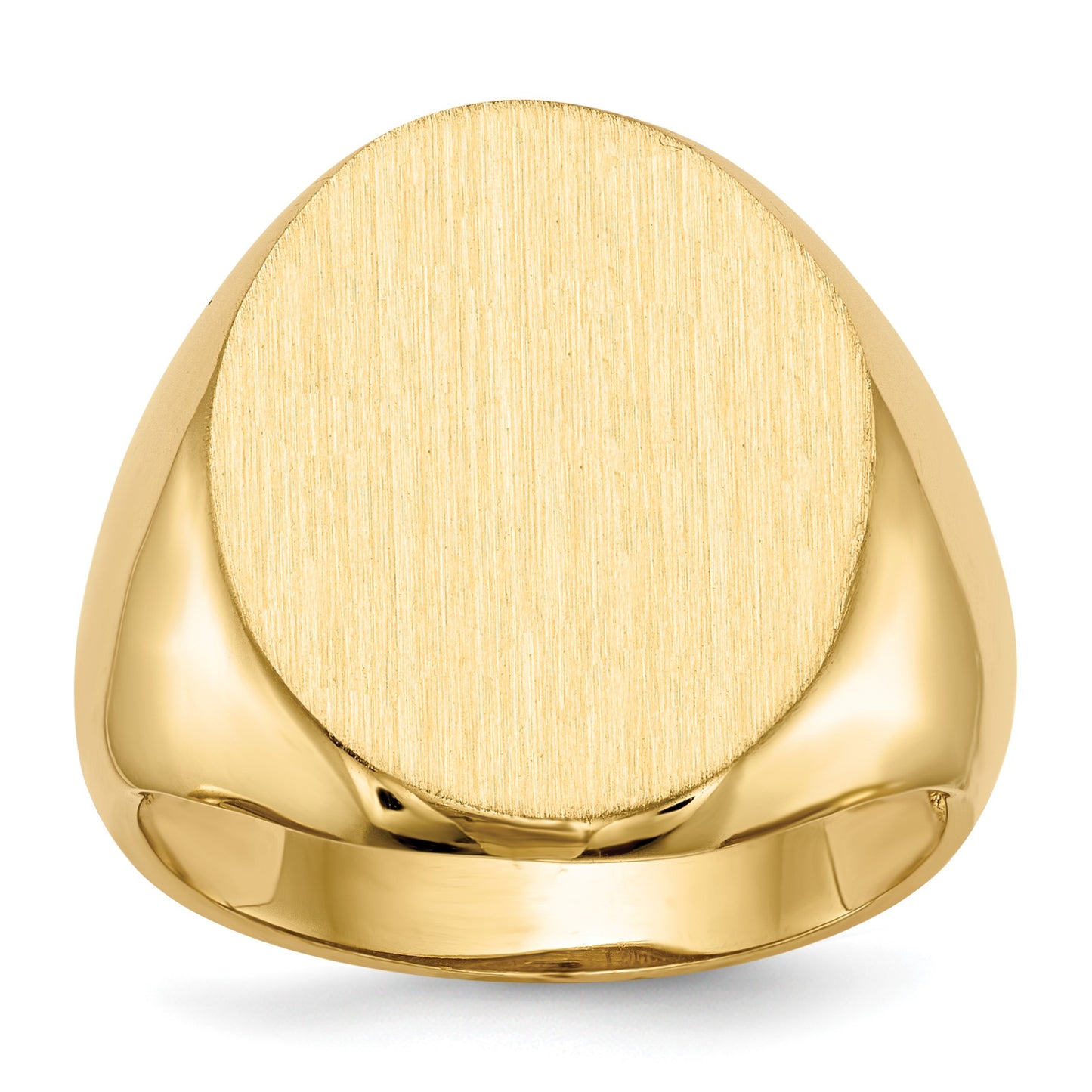 14k 16.5x20.0mm Oval Open Back Mens Signet Ring