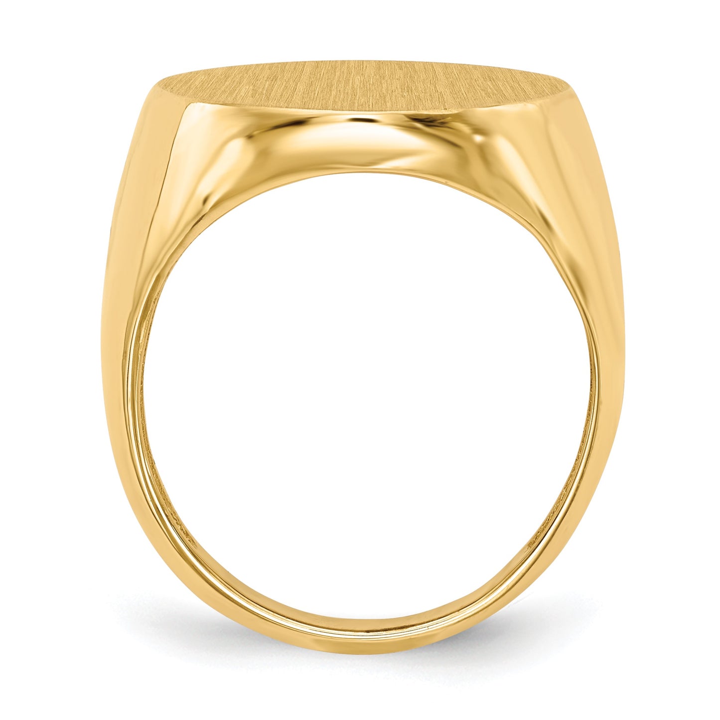 14k 18.0x22.0mm Oval Open Back Mens Signet Ring