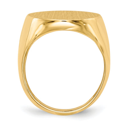 14k 18.0x22.0mm Oval Open Back Mens Signet Ring