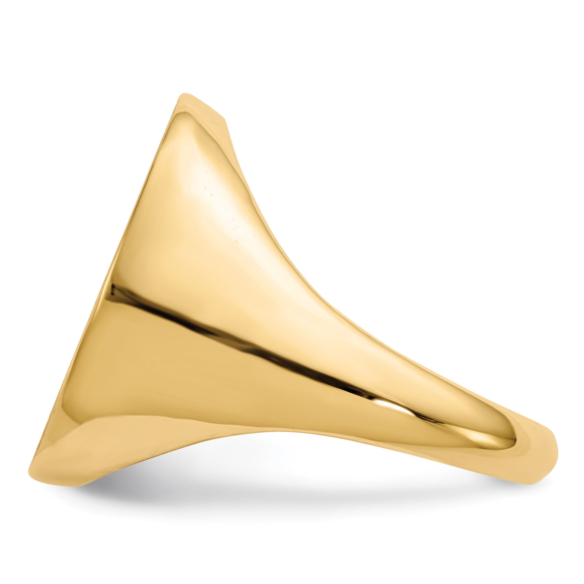 14k 18.0x22.0mm Oval Open Back Mens Signet Ring