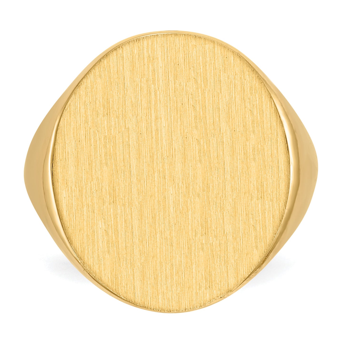 14k 18.0x22.0mm Oval Open Back Mens Signet Ring