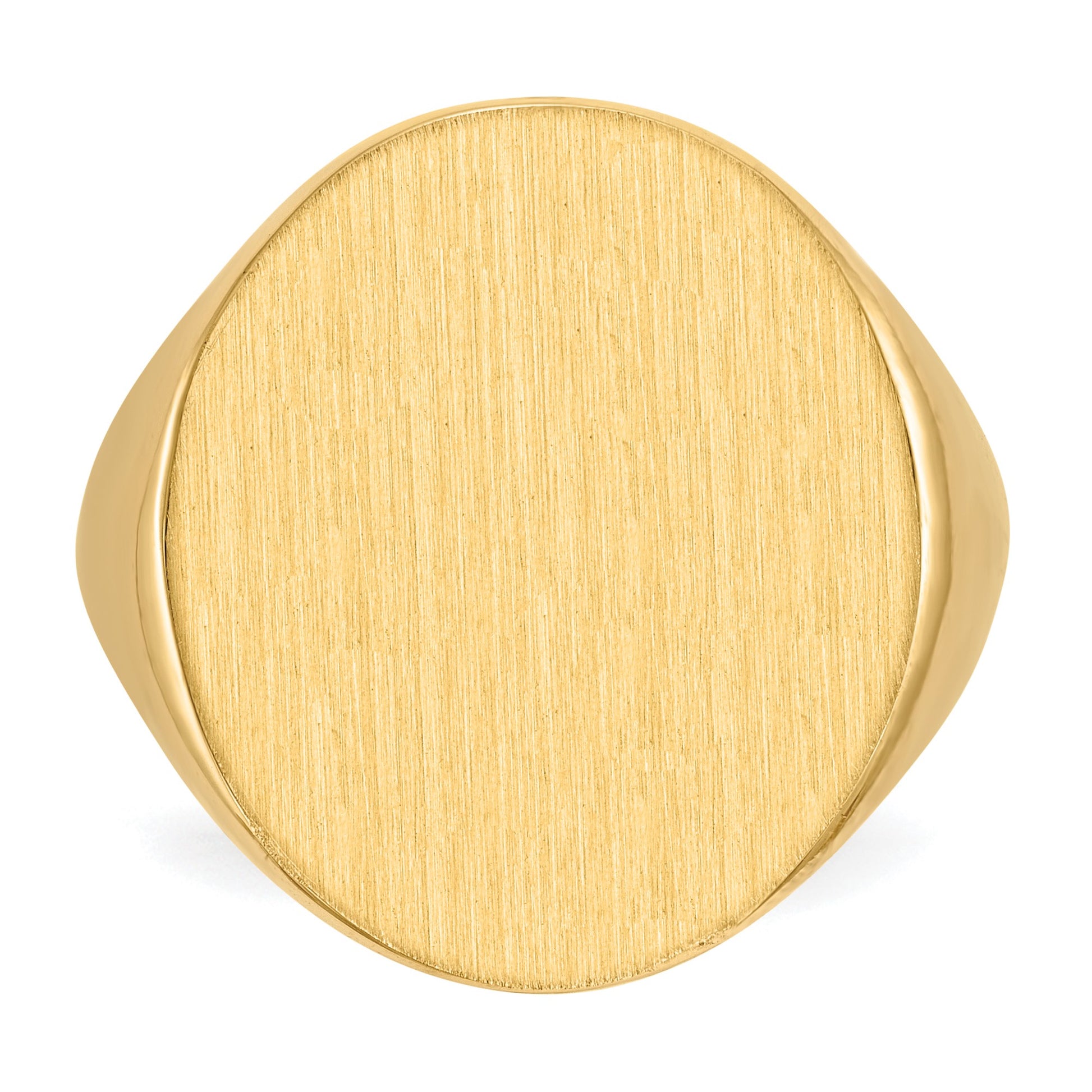 14k 18.0x22.0mm Oval Open Back Mens Signet Ring