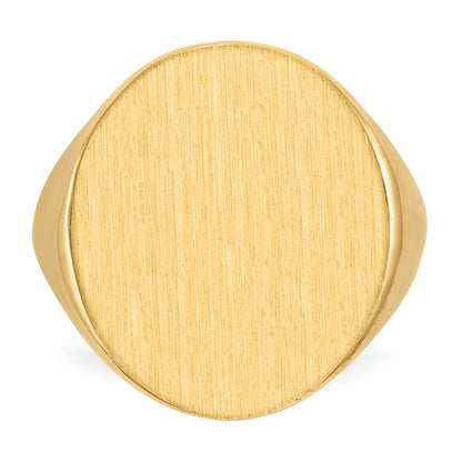 14k 18.0x22.0mm Oval Open Back Mens Signet Ring