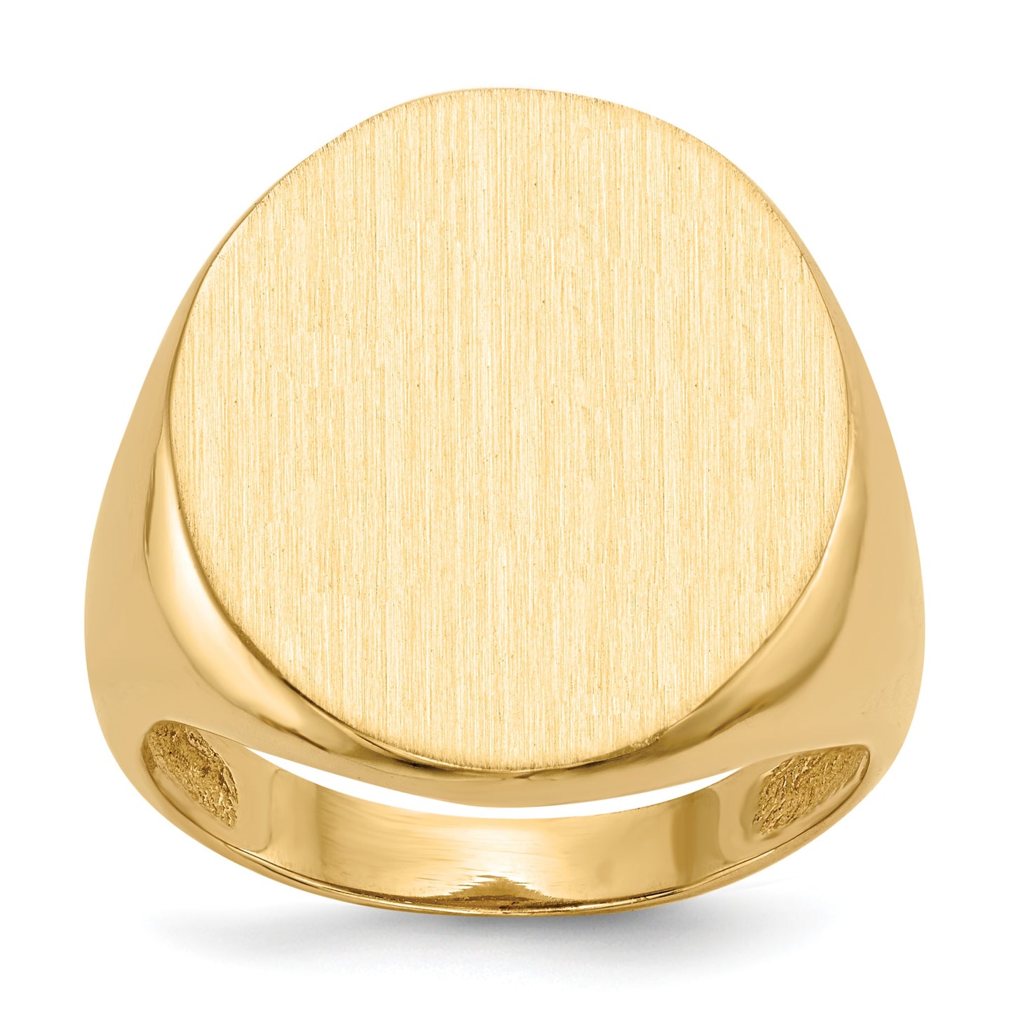14k 18.0x22.0mm Oval Open Back Mens Signet Ring